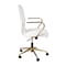 Flash Furniture White LeatherSoft Office Chair with Gold Arms GO-21111B-WH-GLD-GG - alternate 5